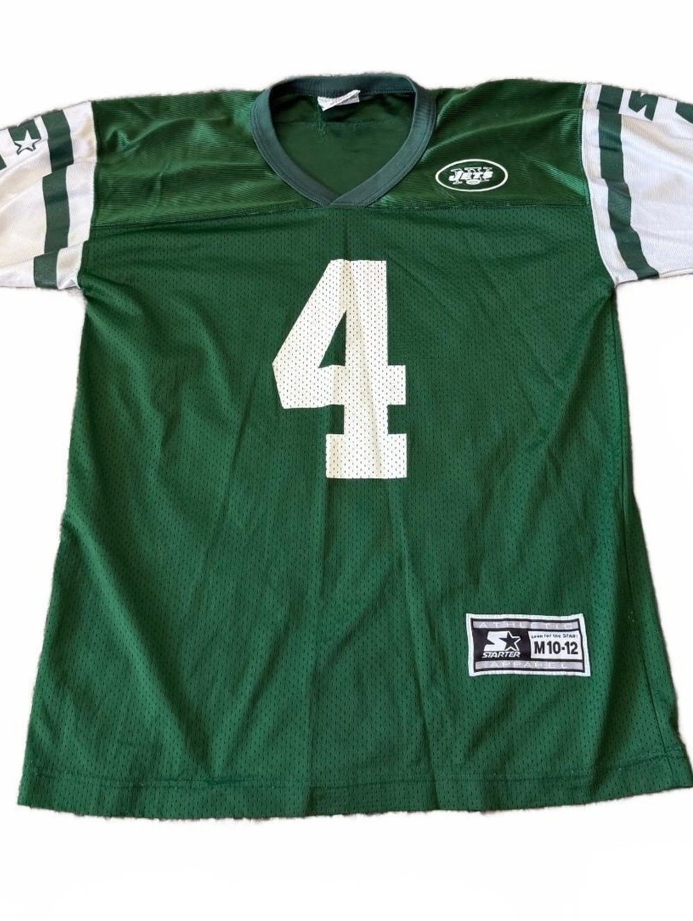 Vtg. Starter Kevin Foley 4 New York Jets NFL Youth M 10-12 Jersey fits adult XS